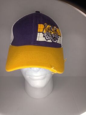 New Era Purple and Yellow Tiger Trucker Hat for Kids